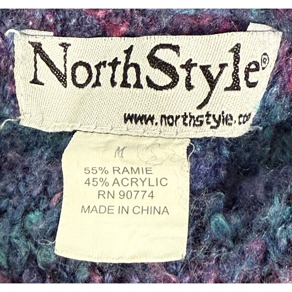 NorthStyle Women's Chunky Bouclé Knit Sweater Jewel Tone Cozy Winter Top Sz Med - Picture 5 of 8